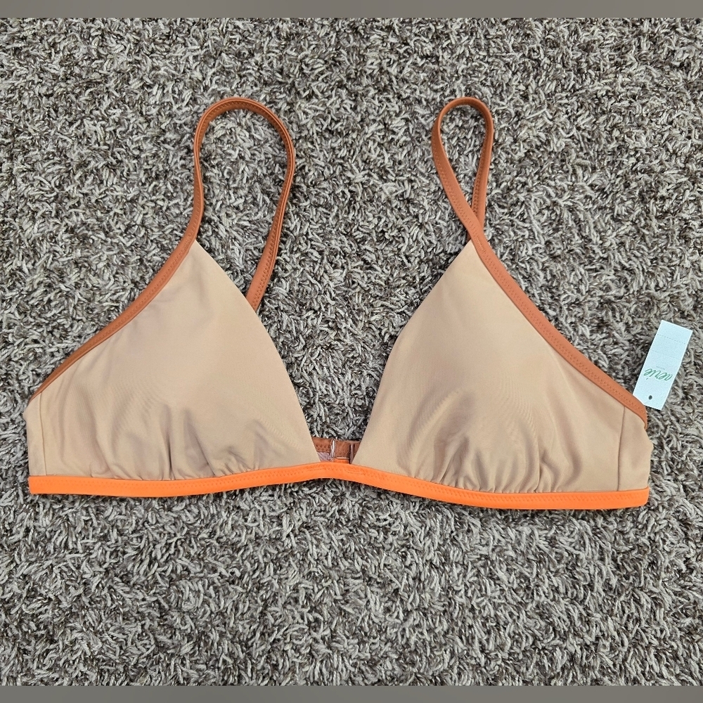 Aerie Tan and Orange Bikini Top